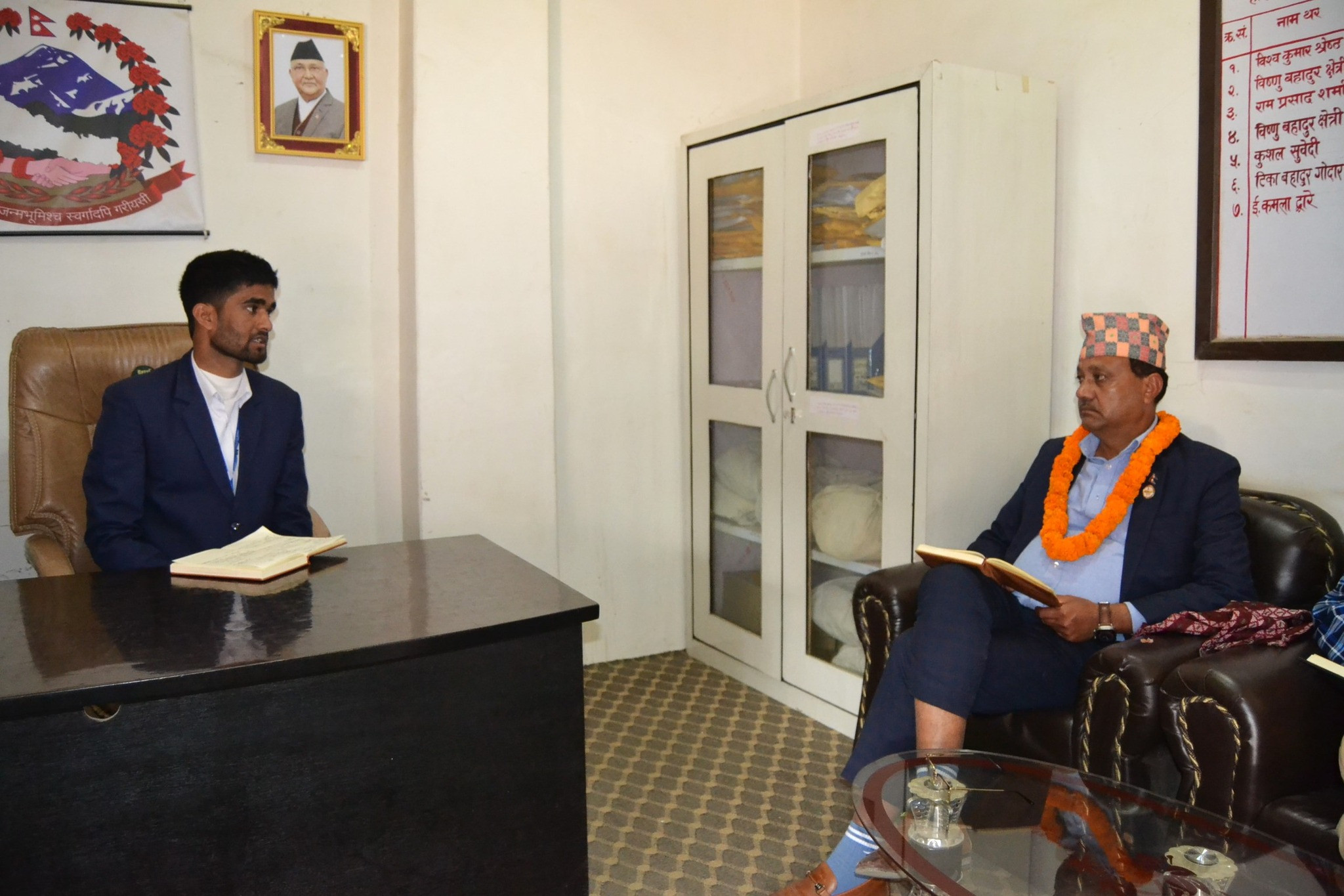 The team of the ministry including the honorable minister in the inspection of the transport office, Dumre, trial center and under construction bridge in Tanahun.